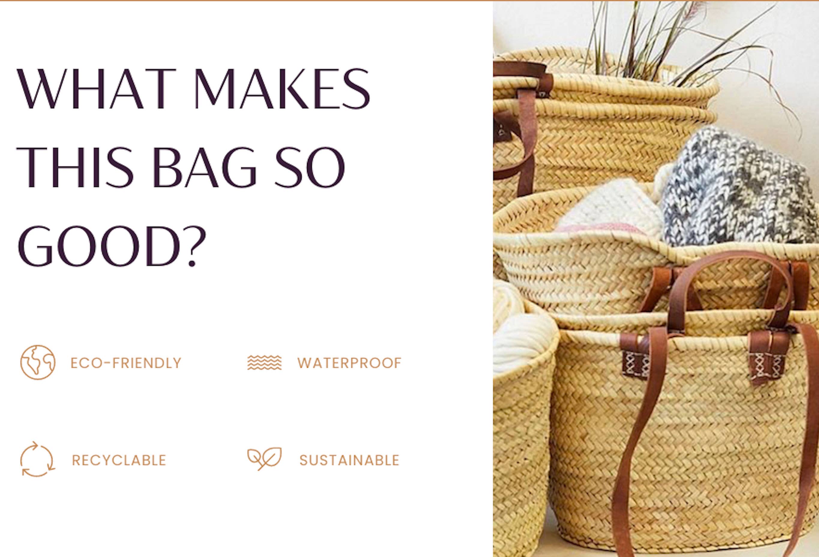 NomadWeave Ltd - Wholesale Beach Bag - French basket with double leather handles, market basket11