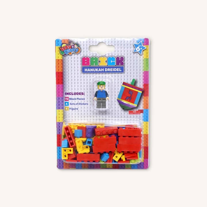 Ner Mitzvah - Wholesale Dreidel - Kids - Binyan Bricks Dreidel Set W/Minifigure - 72 Pieces