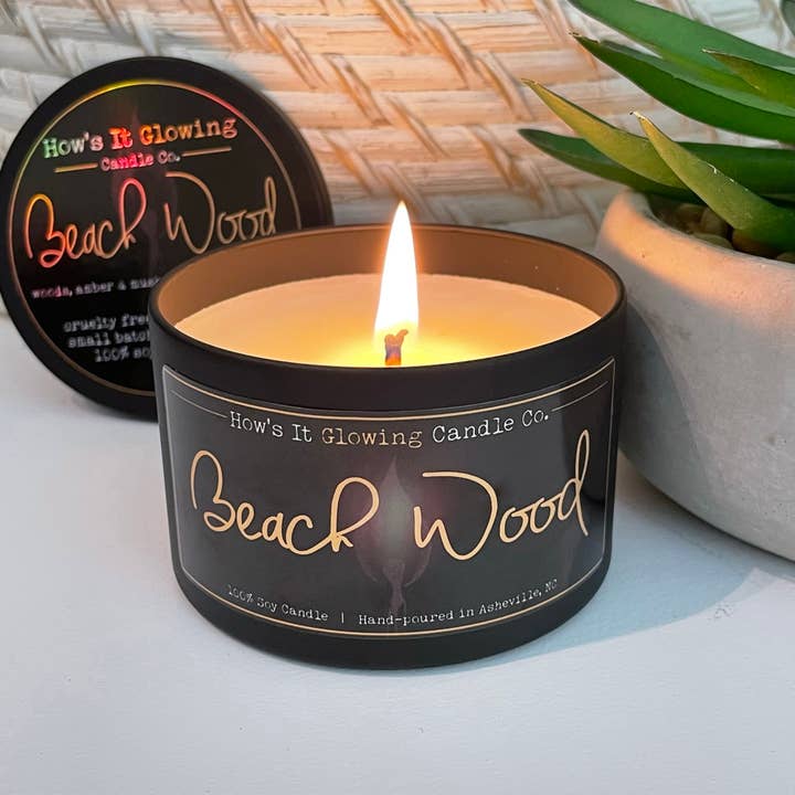Beach Wood | 100% Natural Soy Candle | Vegan | Non-Toxic for wholesale by How's It Glowing Candle Co.