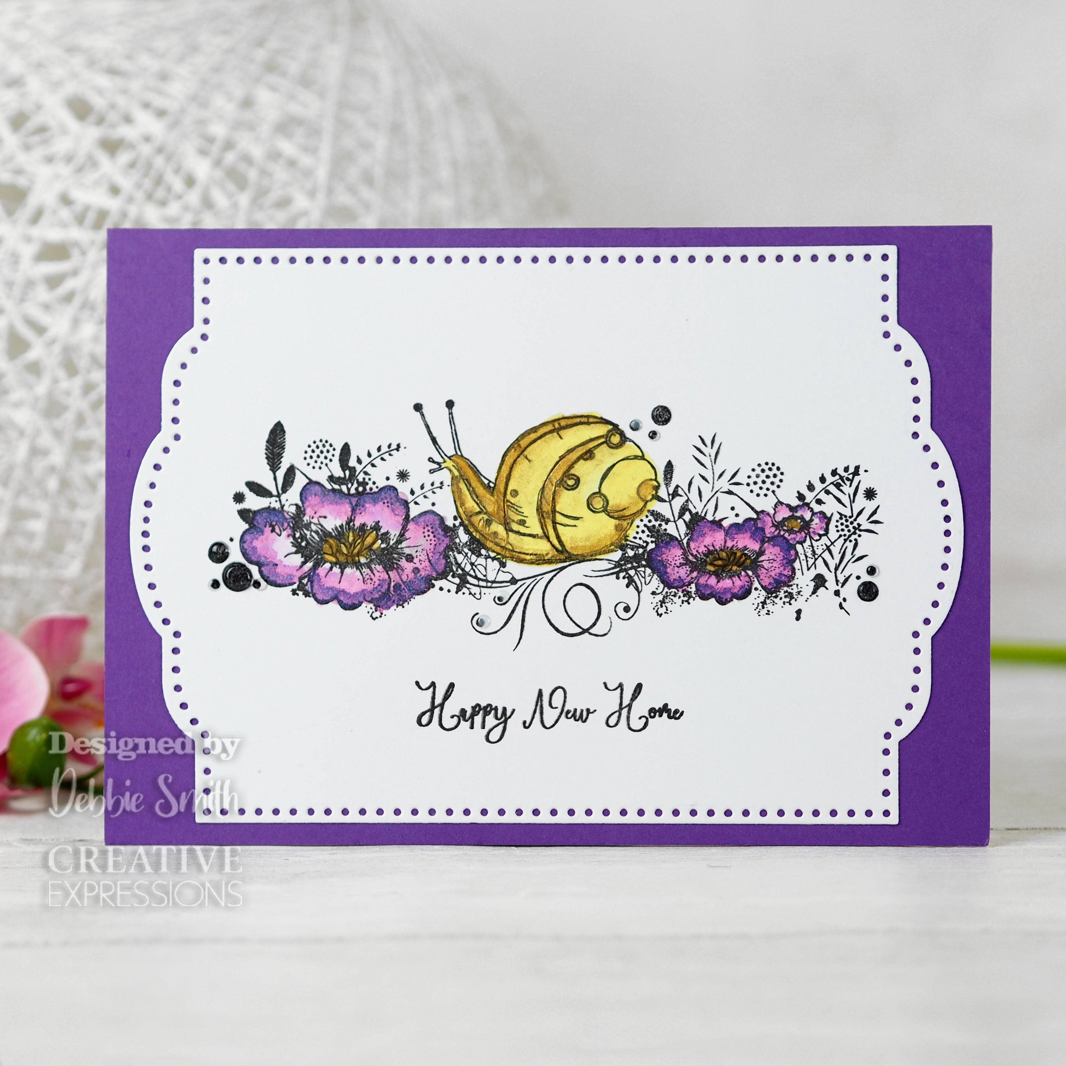 Ecstasy Crafts Distributing – wholesale Rubber/decorative stamp – Creative Expressions Slow Jo Snail A6 Clear Stamp1