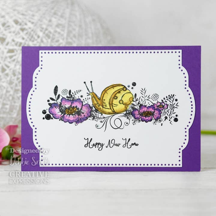 Ecstasy Crafts Distributing – wholesale Rubber/decorative stamp – Creative Expressions Slow Jo Snail A6 Clear Stamp1