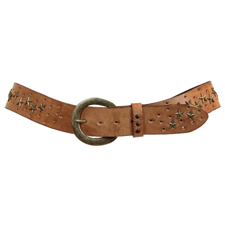 Embrazio - Wholesale Belt - Women's - STAR Curved Handmade Leather Belt4
