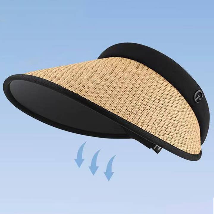 ACCITY - Wholesale Visor - Women's - TWO TONE STRAW VISOR HAT_CWAH04671