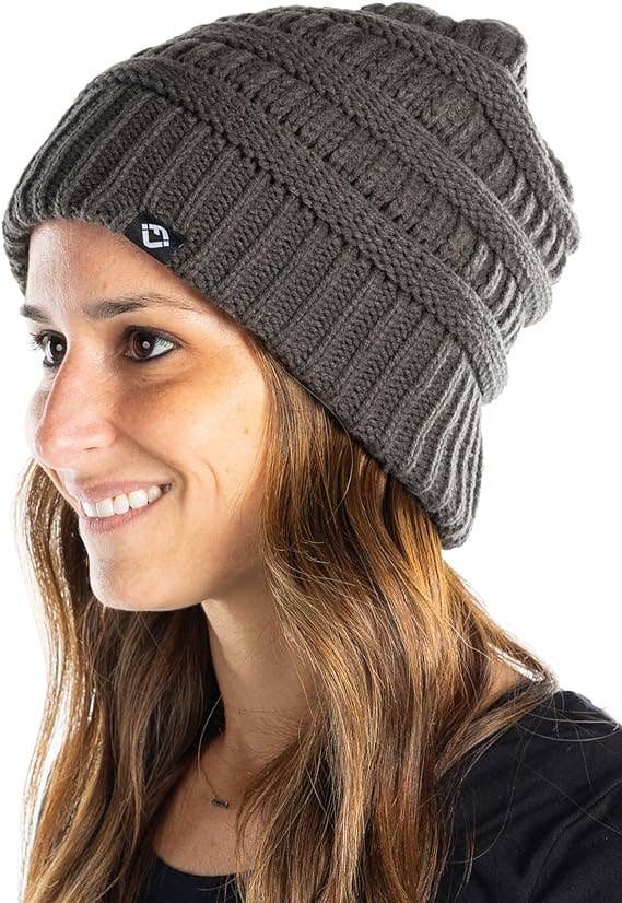 Funky Junque – Gorro - Mulher por atacado – Gorro FJ Cetim Canelado Sólido - Carvão0