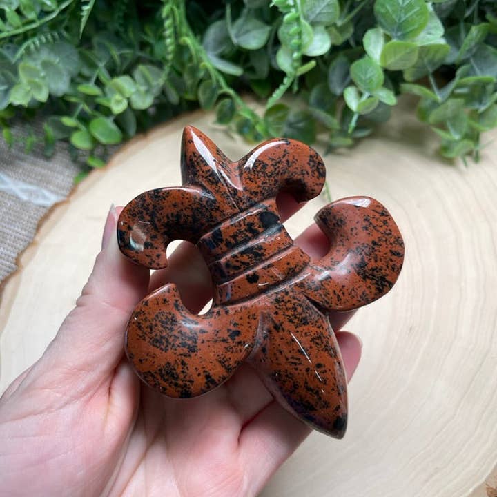 Copper Ashes - Wholesale Spiritual Stone/Crystal - Crystal Fluer De Lis Symbol
