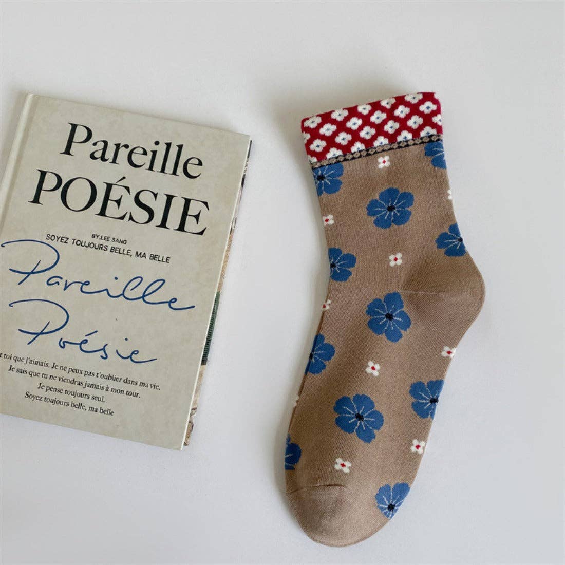 Funkyrel® Atzbranding Limited - Wholesale Socks - Women's - Rufia - Colorful Floral Pattern Mid-Calf Socks8