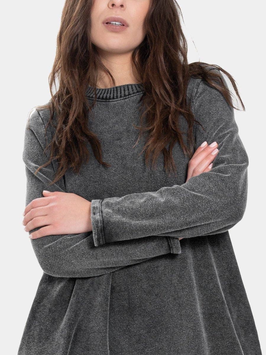 Baci & Amici Fashion - US Continental - Wholesale Dress - Women's - Knit Collar Midi Sweatshirt Dress23