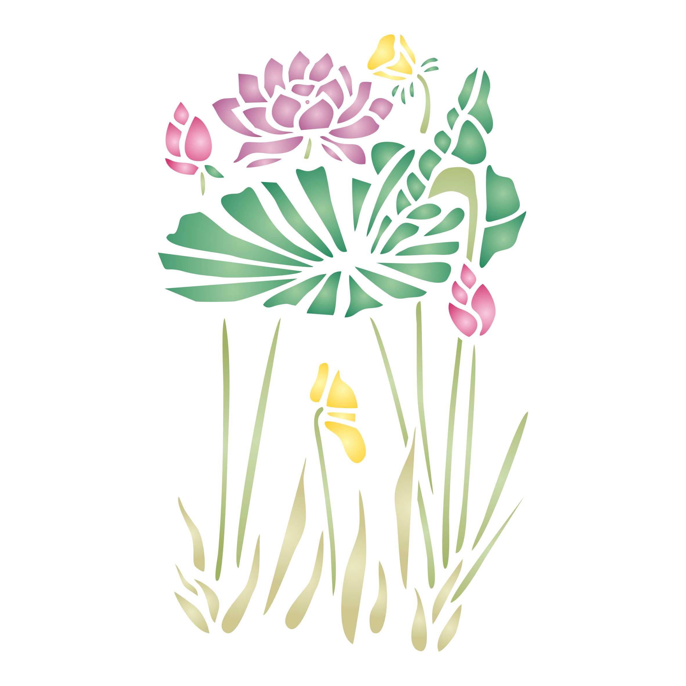 Craft Kreatively - Wholesale Stencil/Craft Die - Water Plants Stencil | Reuseable | Mylar | 1 size0