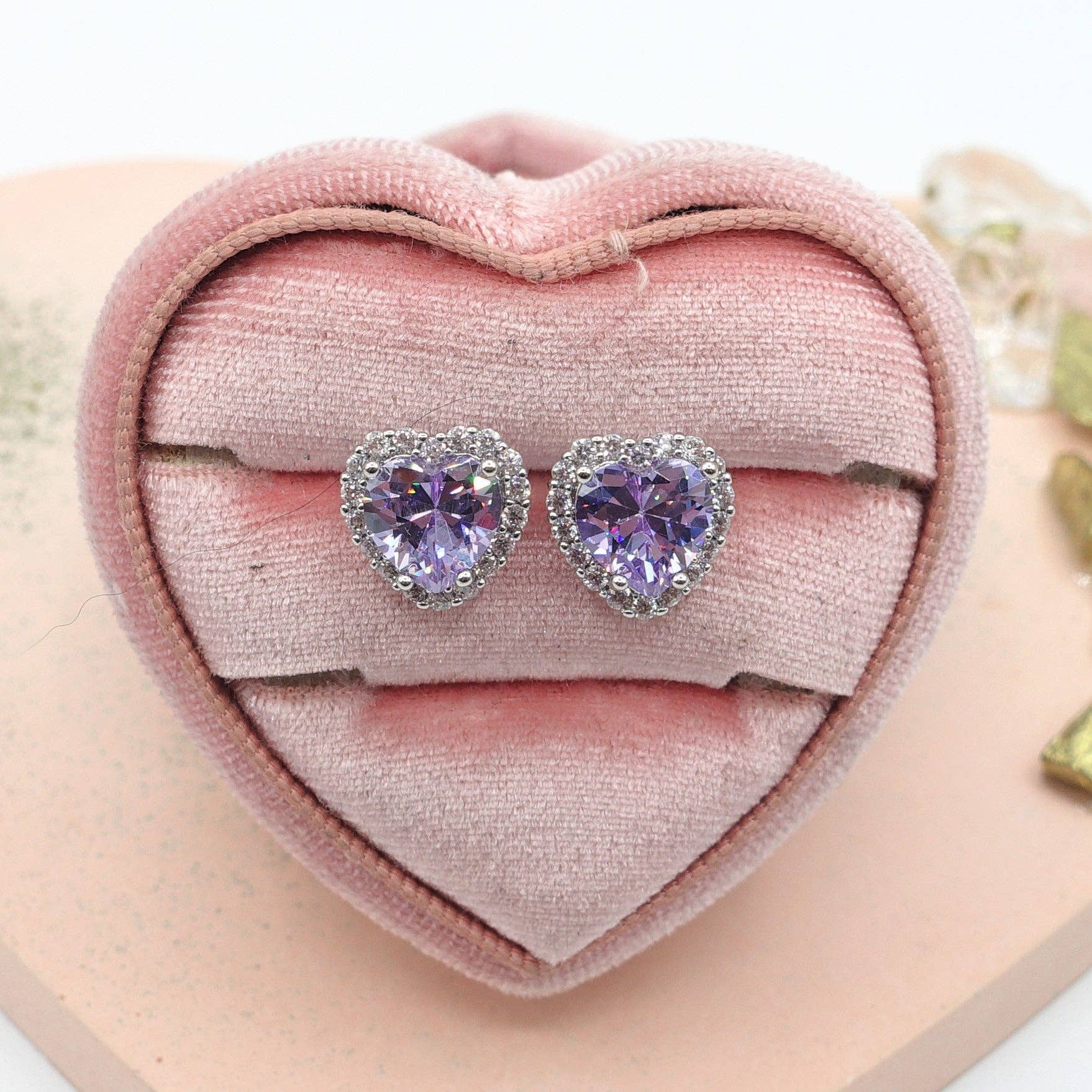Daemon srls - Wholesale Stud/Post Earrings - DIANA ~Orecchini a bottone con cubic zirconia a forma di cuore12