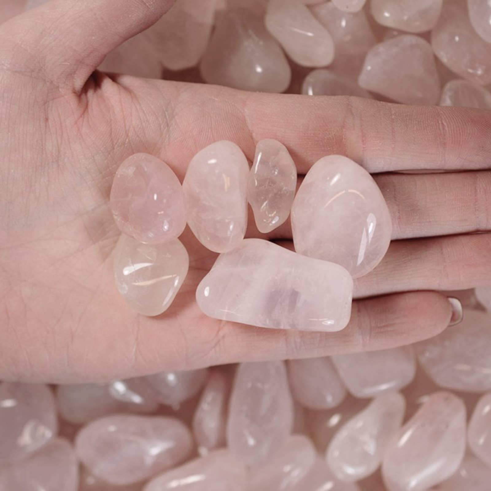 Fantasia Mining - Wholesale Spiritual Stone/Crystal - Tumbled Rose Quartz - M - A Grade - Brazil (1 lb)1