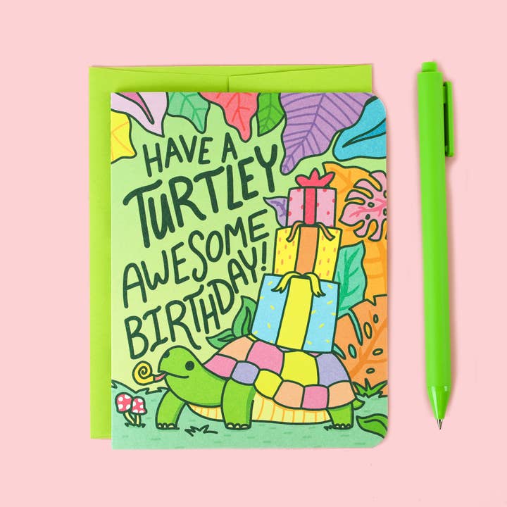 Turtley Awesome Stationery Happy Birthday Card for wholesale by Turtle's Soup