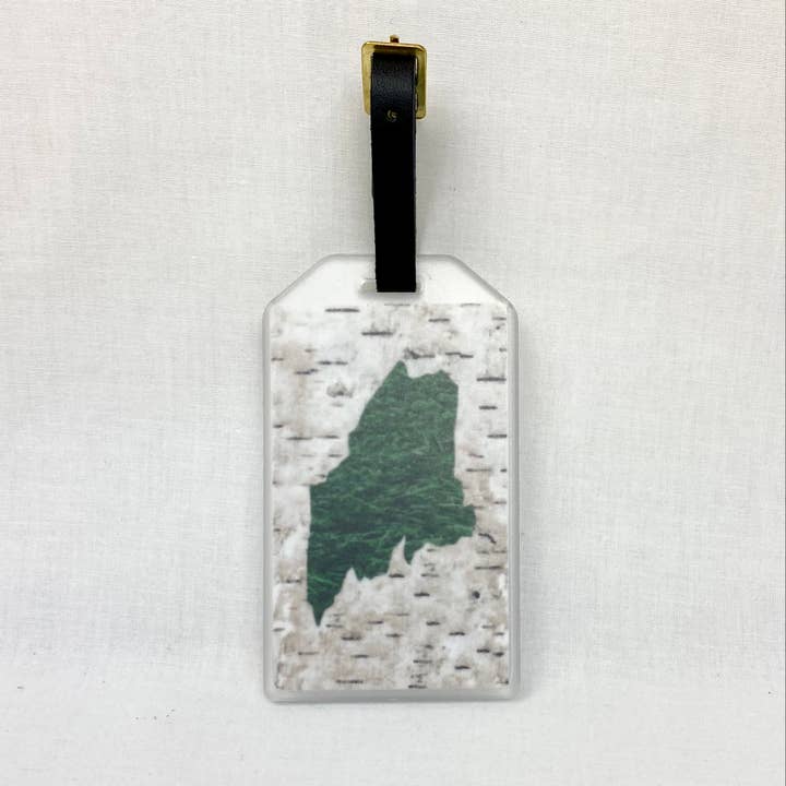 Maine Hill Studio – Etiqueta de bagagem por atacado – Etiqueta de bagagem de contorno de estado