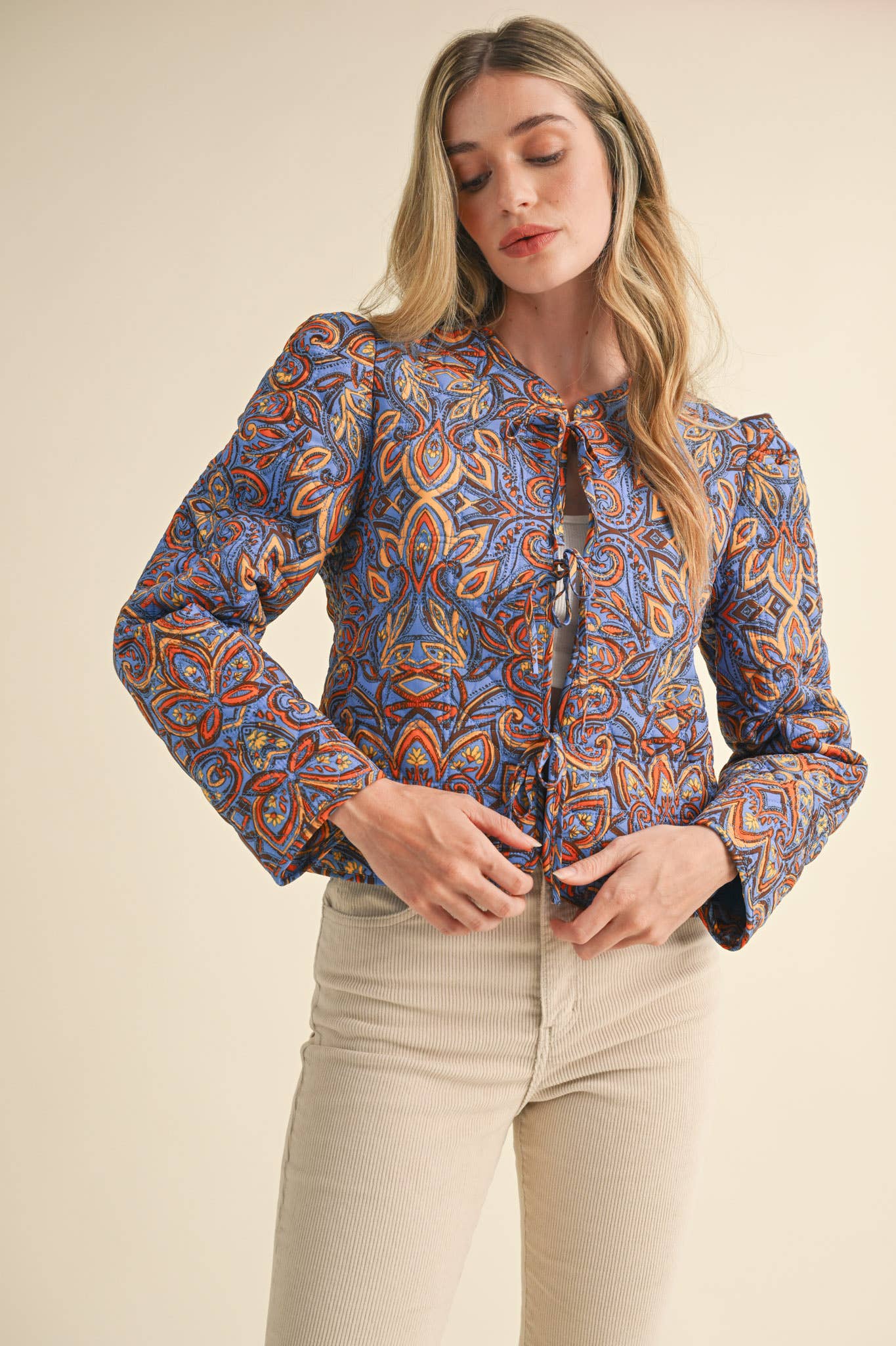 &MERCI - Wholesale Jacket - Women's - EXCLUSIVE PRINT QUILTED PAISLEY PRINT JACKET MJK363410