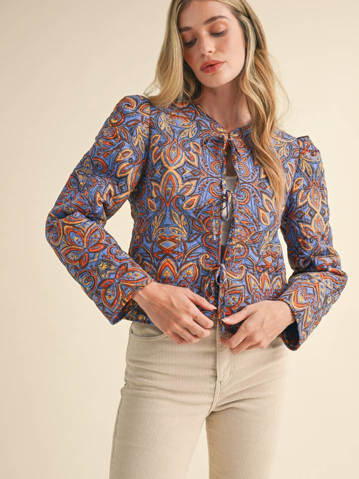 &MERCI - Wholesale Jacket - Women's - EXCLUSIVE PRINT QUILTED PAISLEY PRINT JACKET MJK363410