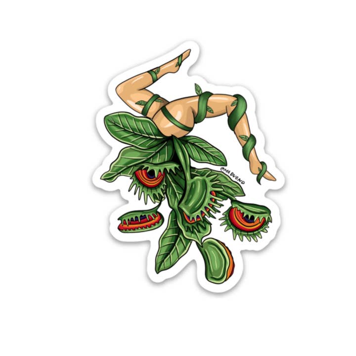 Muursticker - Venus Fly Trap Pin-up voor wholesale door Madison Vermilya Art