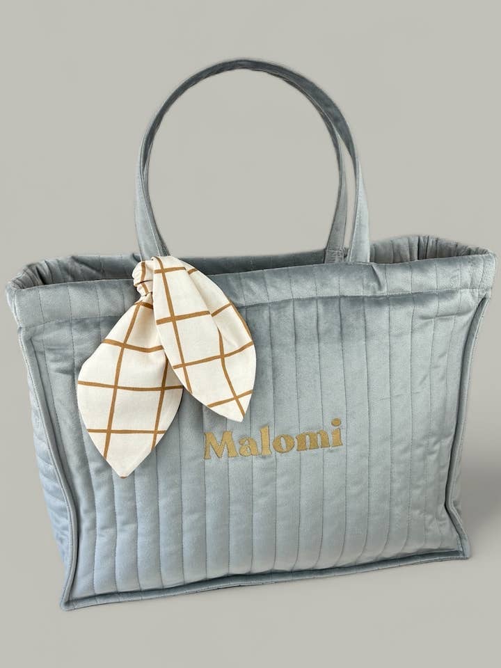 Silver Grey quilted mother's bag for wholesale by Malomi Kids