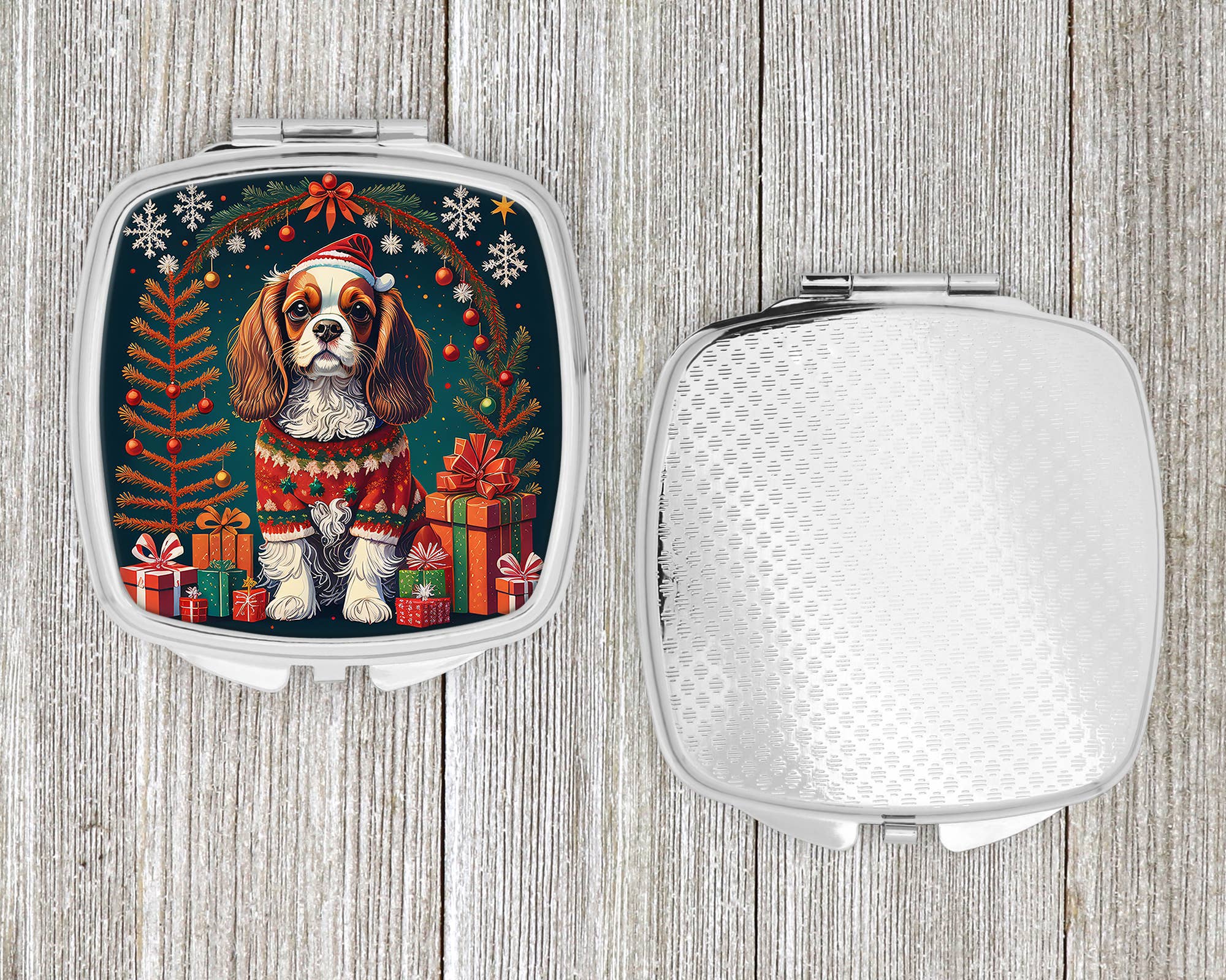 Caroline's Treasures - Wholesale Compact Mirror - Cavalier King Charles Spaniel Christmas Compact Mirror DAC12