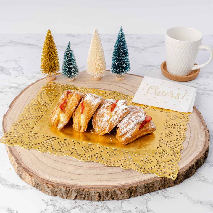 Gold Rectangle Paper Doilies 15½" L x 11¾" W - Set of 100-Gold for wholesale on Faire1