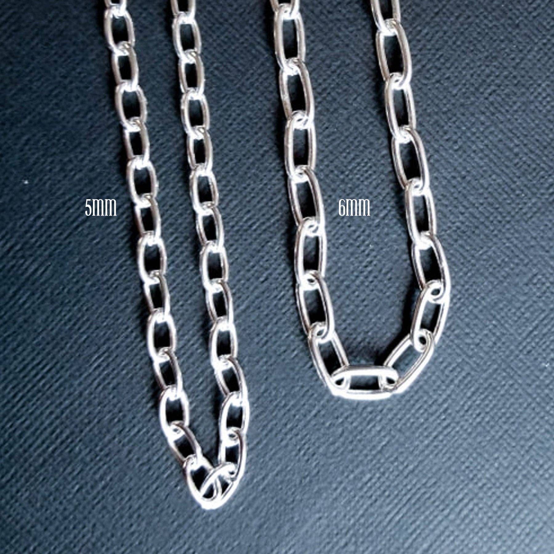 Inchoo bijoux inc - Venta al por mayor Collares de cadenas y eslabones - Cadena de eslabones de plata de ley maciza de 6 mm6
