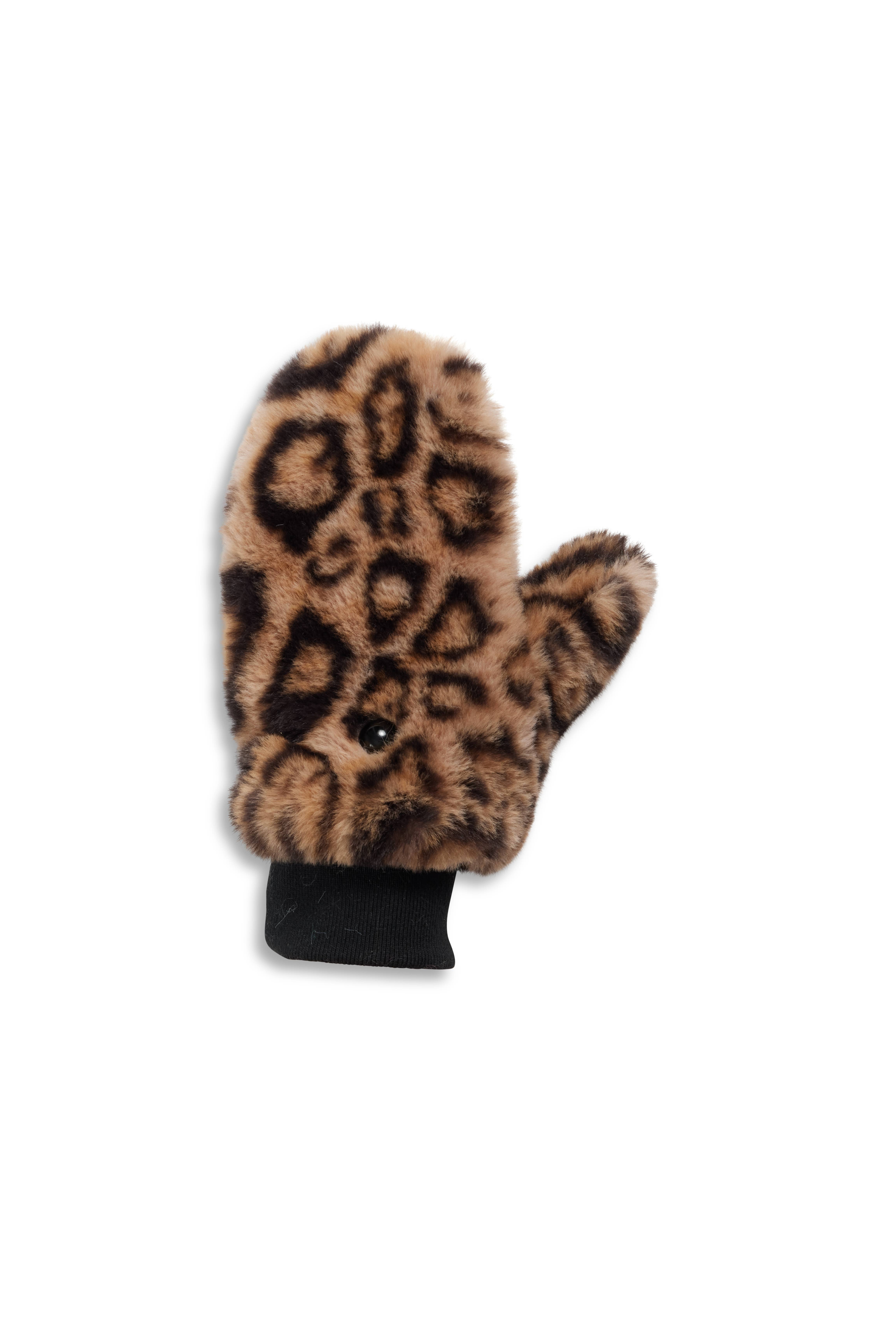 Leopard Faux Fur Le Mink Mittens for wholesale on Faire0