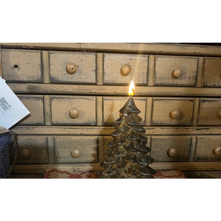 Raggedy Junction - Wholesale Flameless Candle - Primitive GLOW flame timer Tree 2