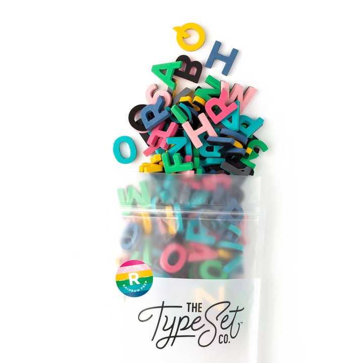 The Type Set Co. - Wholesale Toy Set - Kids - 1" 200pc Rainbow Prep Magnetic Letters0