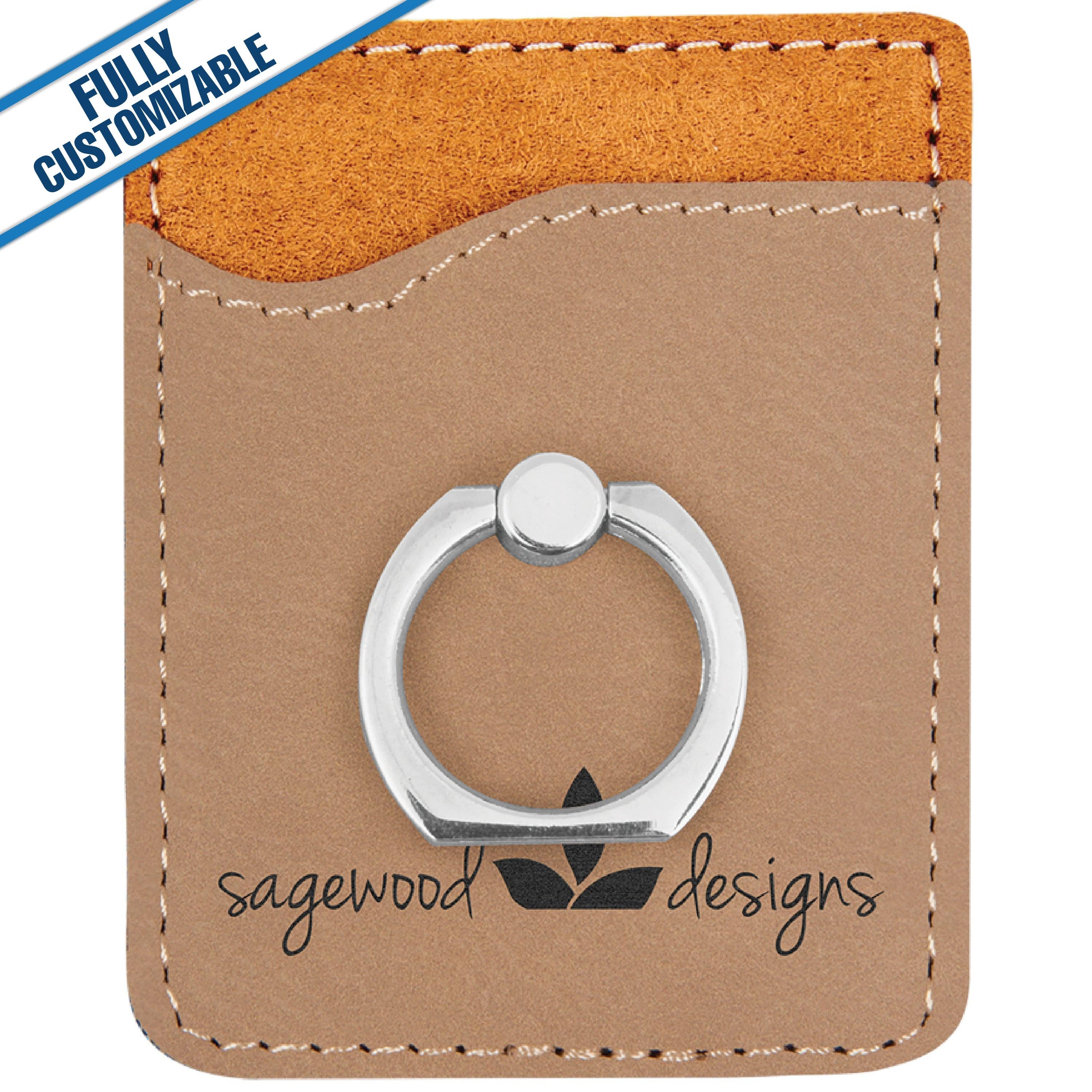 GiftWorksPlus - Wholesale Phone Wallet - Unisex - Leatherette Phone Wallet With Gold Ring - Fully Customizable2