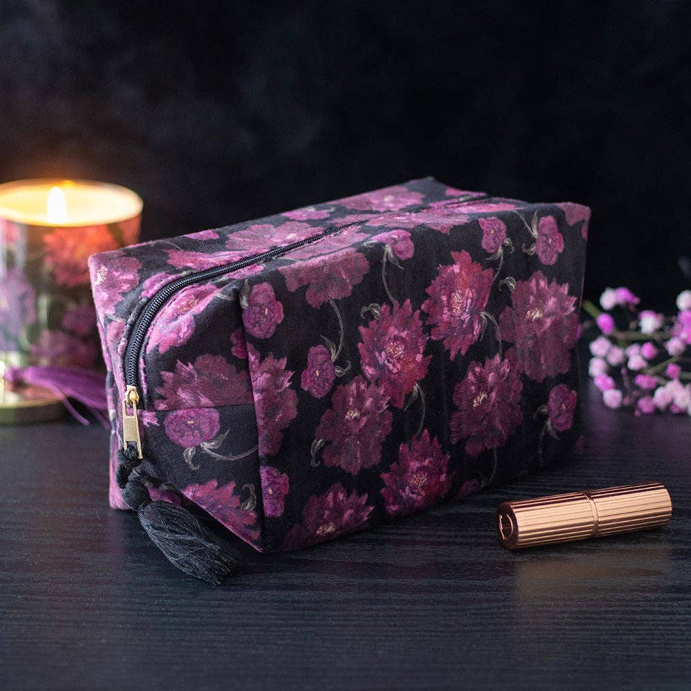 Something Different Wholesale - Wholesale Makeup/Cosmetic Bag - Dark Romance Floral Print Makeup Bag