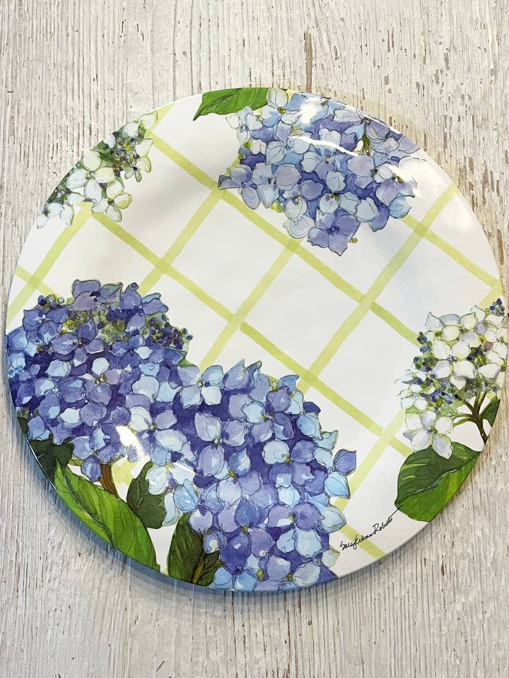 Hydrangea Lattice Floral Bamboo Dinner Plate for wholesale by Bamboo Table