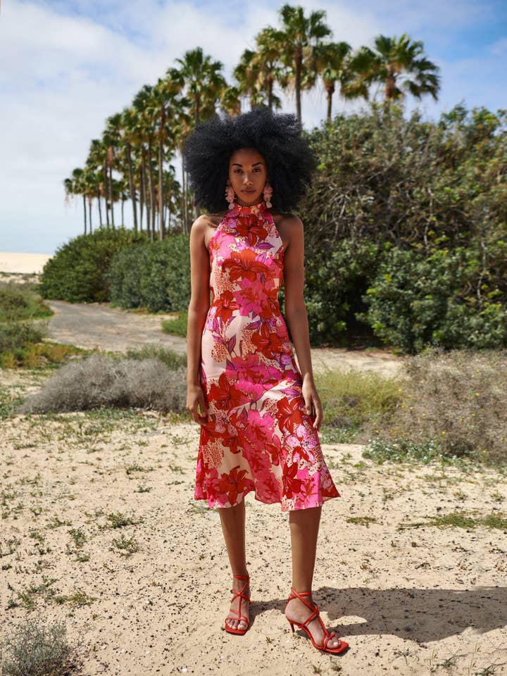VESTIDO SAMMY PALMERAS ROSA for wholesale by Cyrana