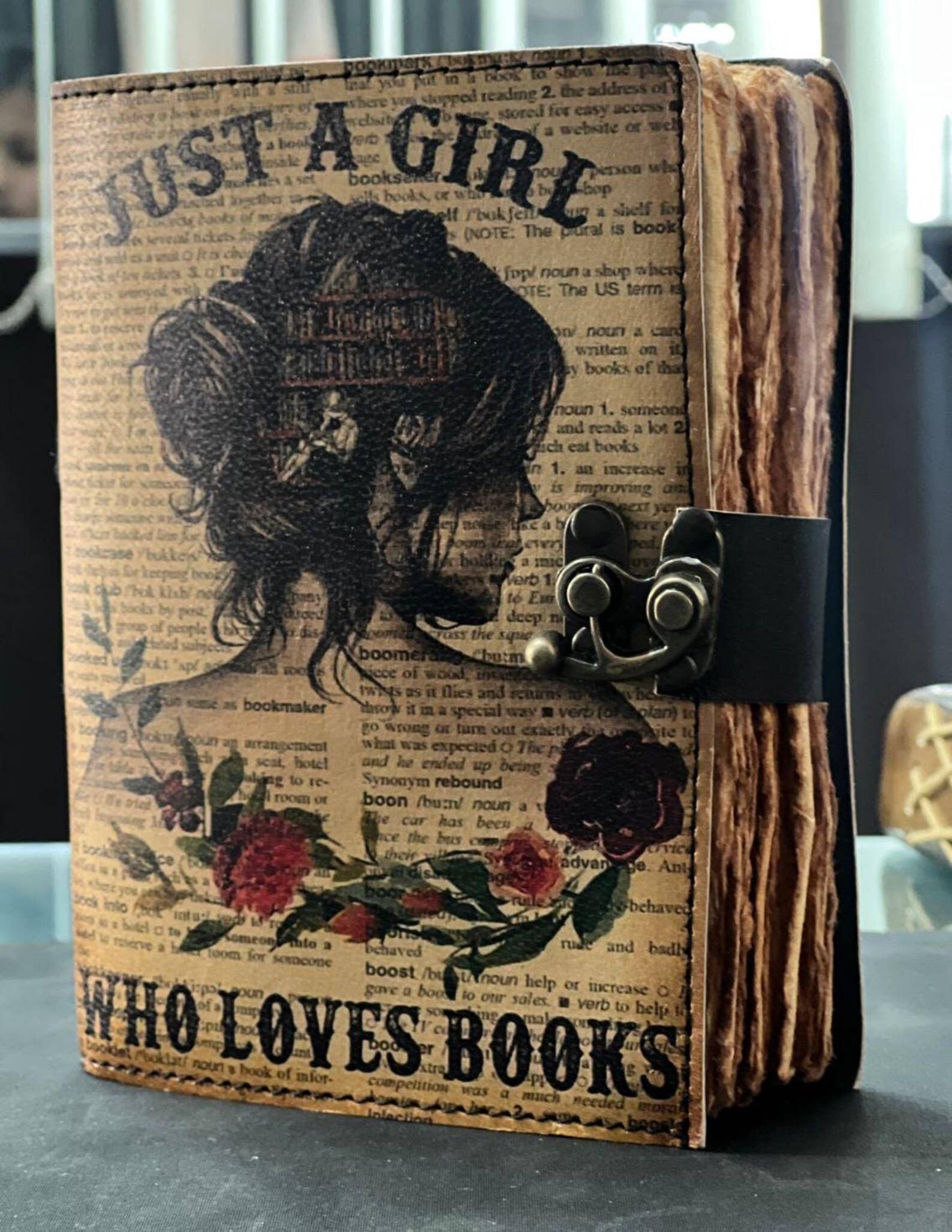 MNM HANDICRAFTS - Wholesale Journal/Diary - Just a Girl Who Loves Books – UV Print Leather Journal 4