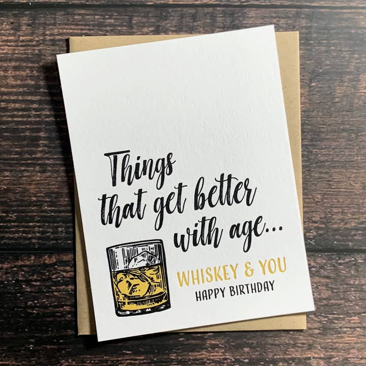 Kincaid Creative - Wholesale Birthday Card - Whiskey Birthday Card. Bourbon Birthday Card. Man Cards.