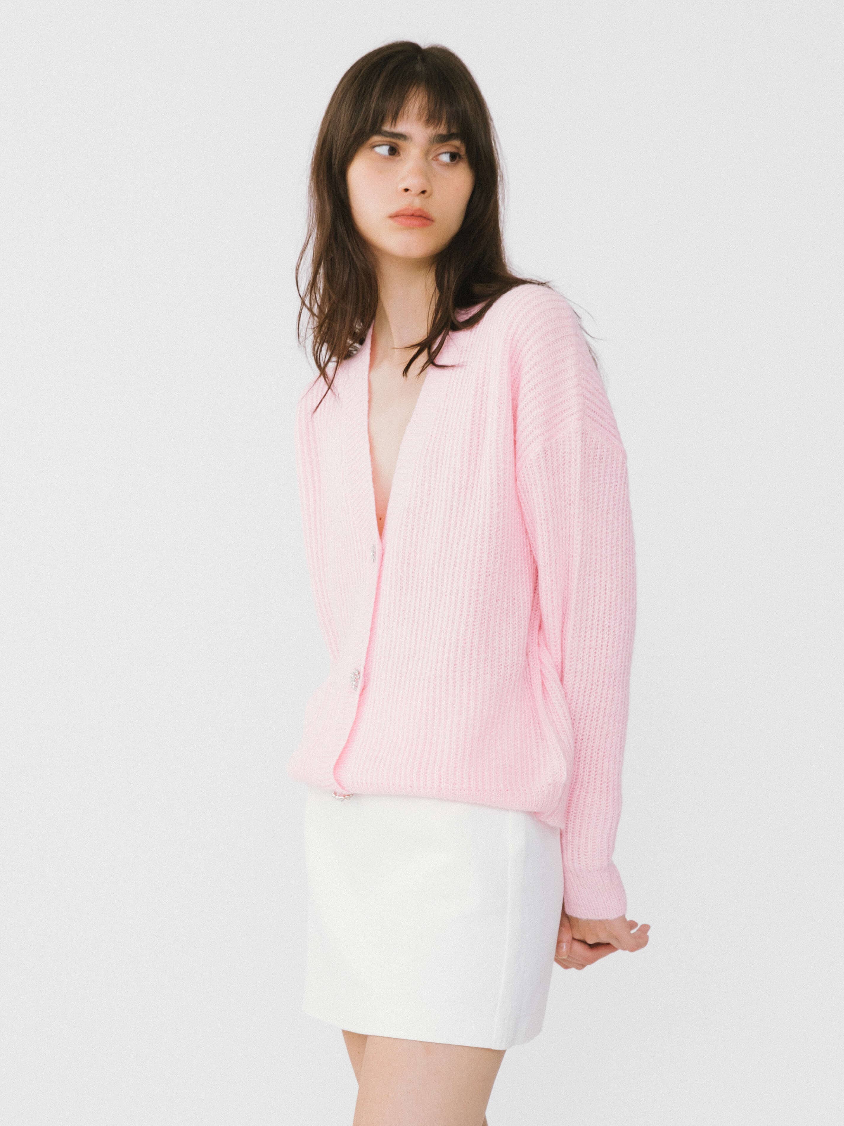 CUBIC – Engroshandel Cardigan - Dame – Casual ribstrikket cardigan med V-hals18