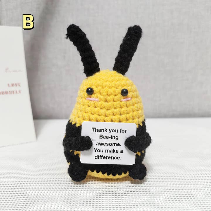 TOMOPOD LLC - Wholesale Stuffed/Plush Toy - Kids & Baby - Adorable Handmade Crochet Bee With Sunflower