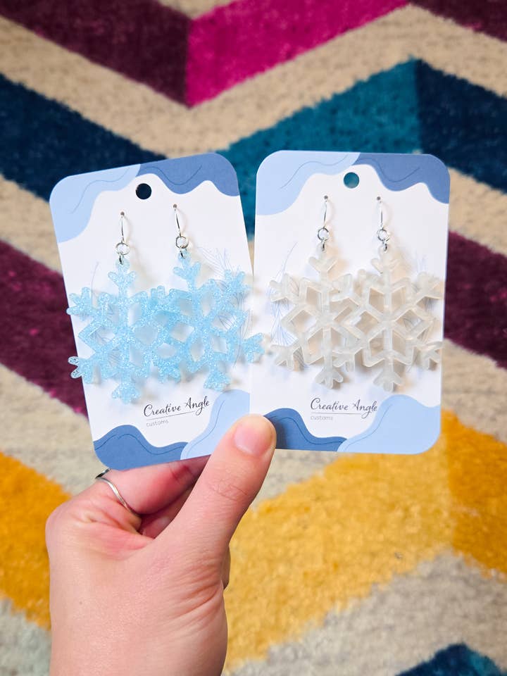 Winter Snowflake Christmas Earrings | Nickel Free Dangle for wholesale by Creative Angle Customs