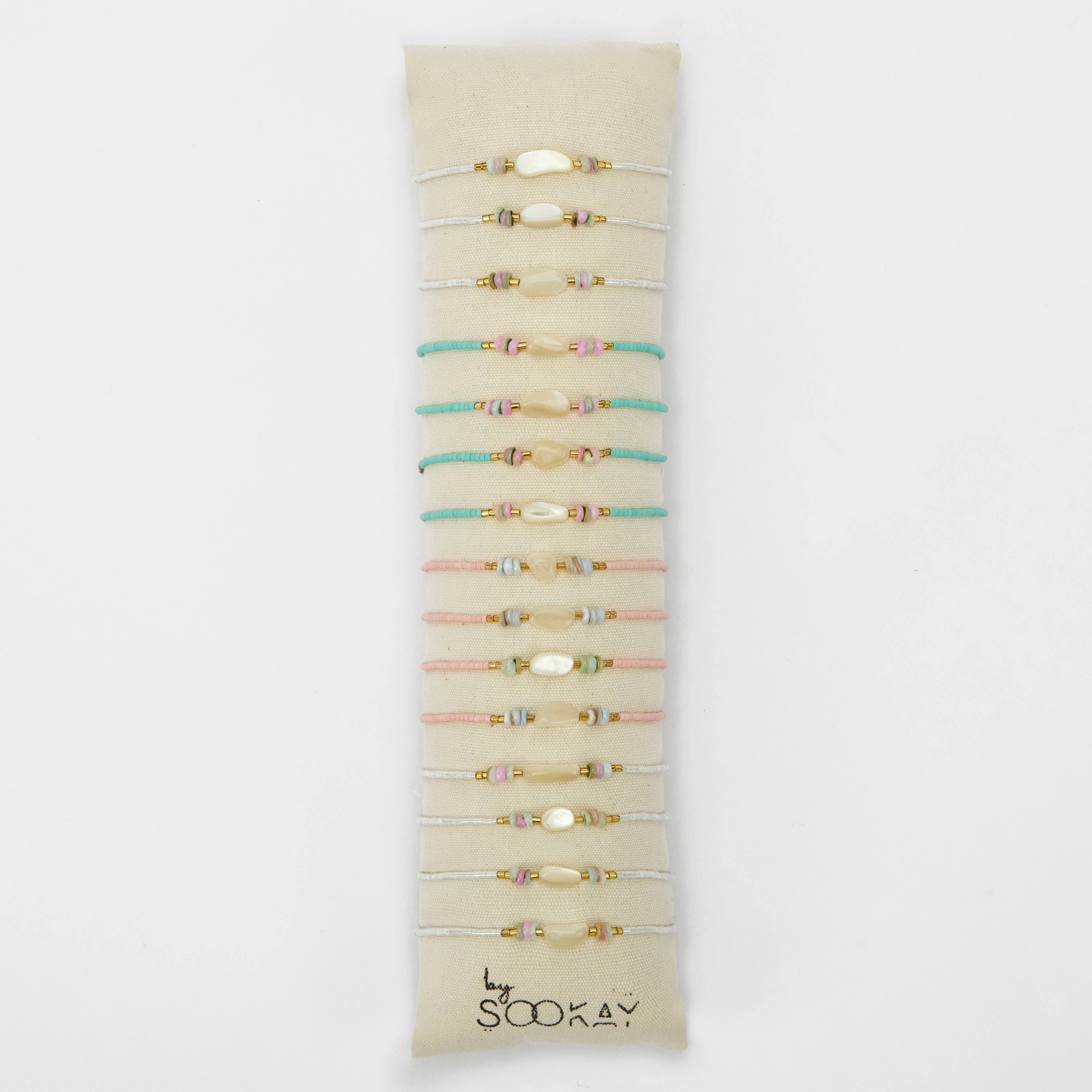 By Sookay - Wholesale Beaded Bracelet - Raw mother-of-pearl and handmade heishi bracelets0