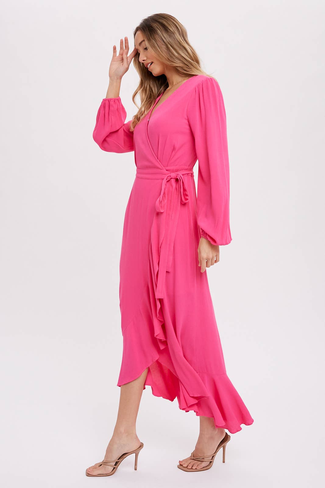 Bluivy – wholesale Dress – Women's – RUFFLE HEM MAXI WRAP DRESS34