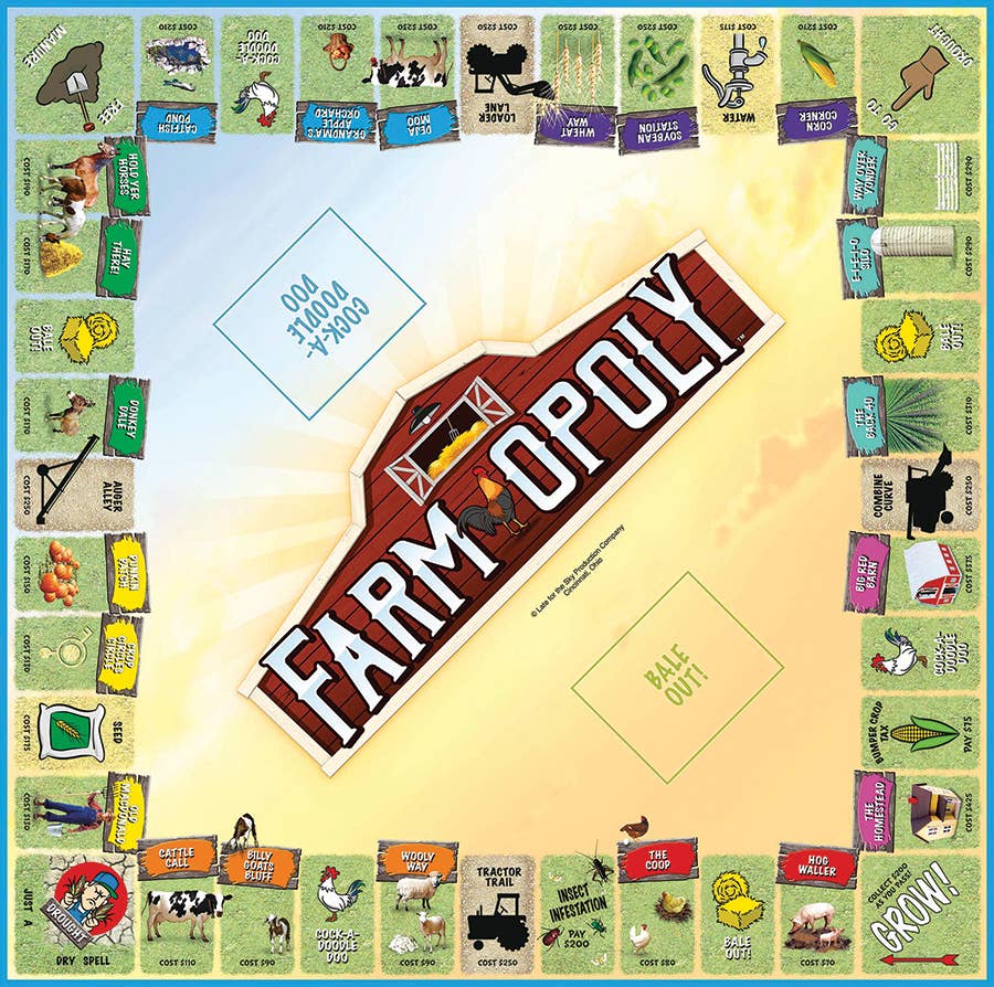 Outset Games and Cobble Hill Puzzles - Wholesale Board Game - Farm-Opoly (new design) Board Game, by Late for the Sky1