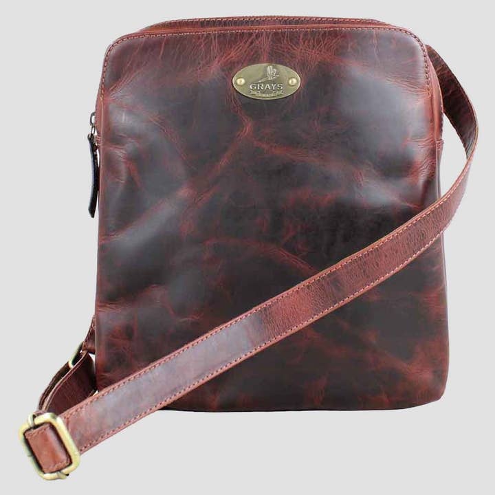 Edingale Shoulder Leather Bag Brown for wholesale by Grays 1922