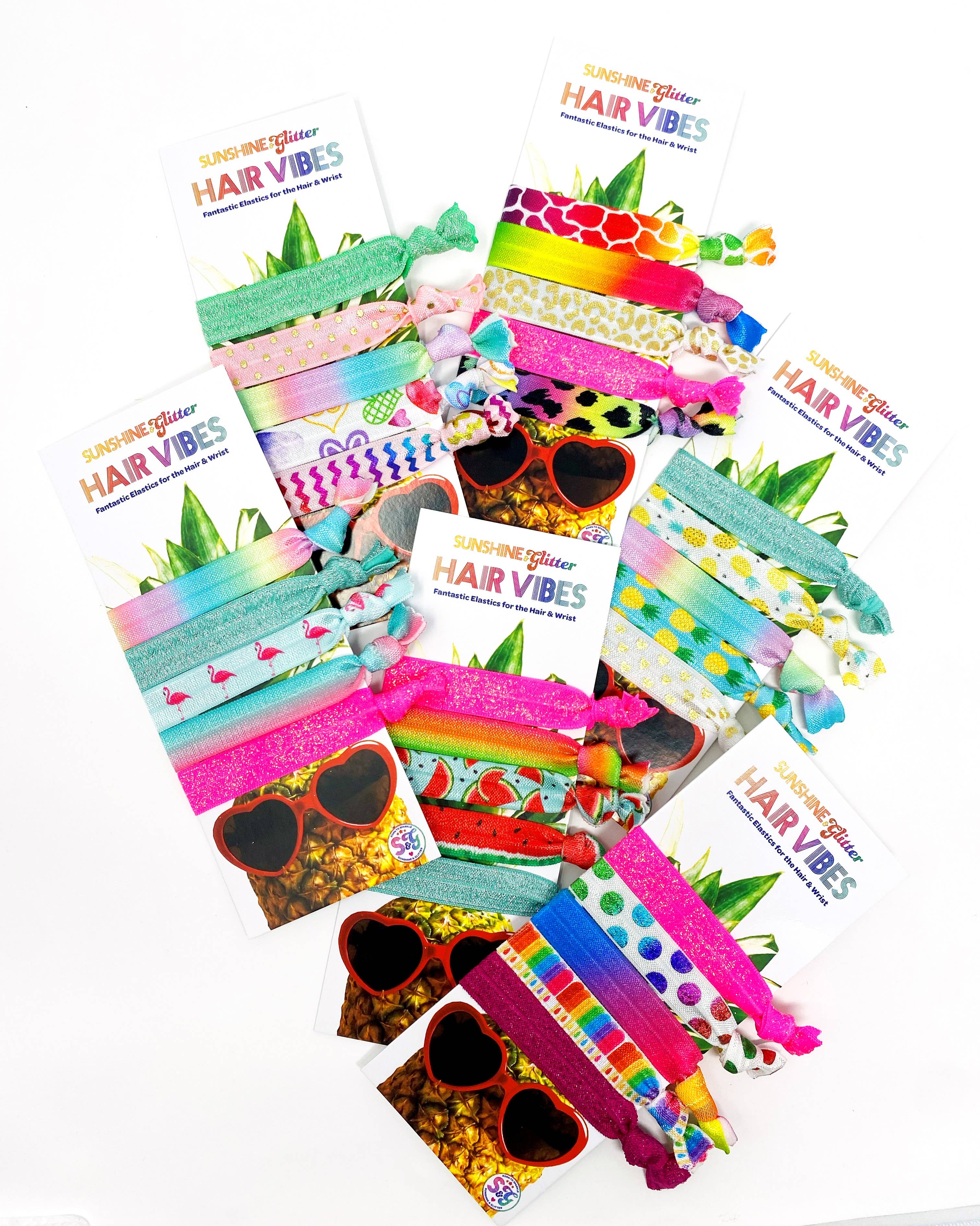 Sunshine & Glitter - Wholesale Hair Tie - Sunshine & Glitter Hair Vibes Fantastic Elastics2