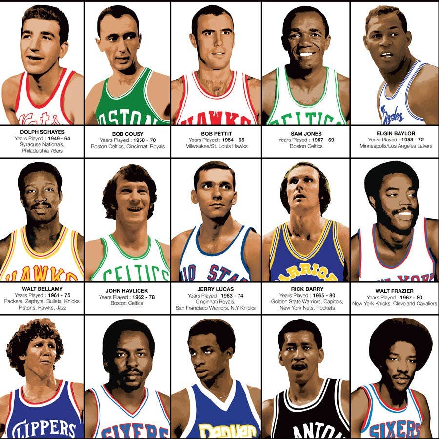Wall Editions - Wholesale Poster - Art-Poster 50 x 70 cm - Legendary Basketball Players1