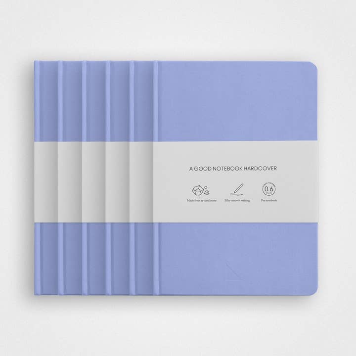 6 Pack Stone Paper Notebook Set︱A5 Hardcover, Vista blue for wholesale by agood company