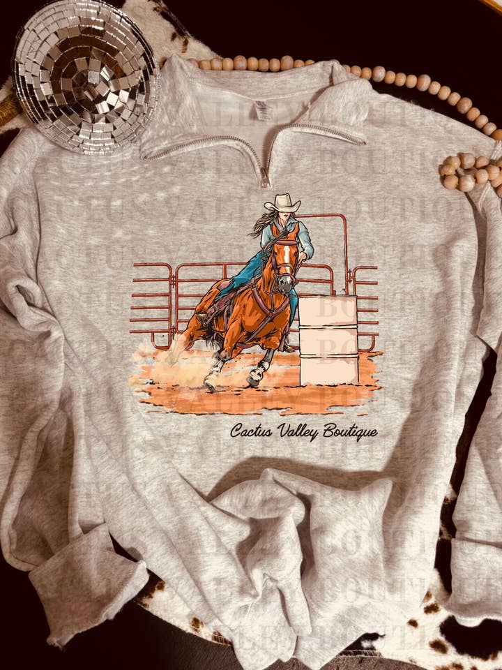 Course de barils - 1/4 Zip pour la vente par Cactus Valley Boutique