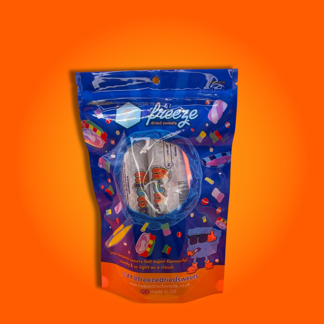 Freeze Dried Sweets - Venta al por mayor Golosinas duras - Curly Shurly, 2 piezas, caramelos liofilizados, vegetarianos1