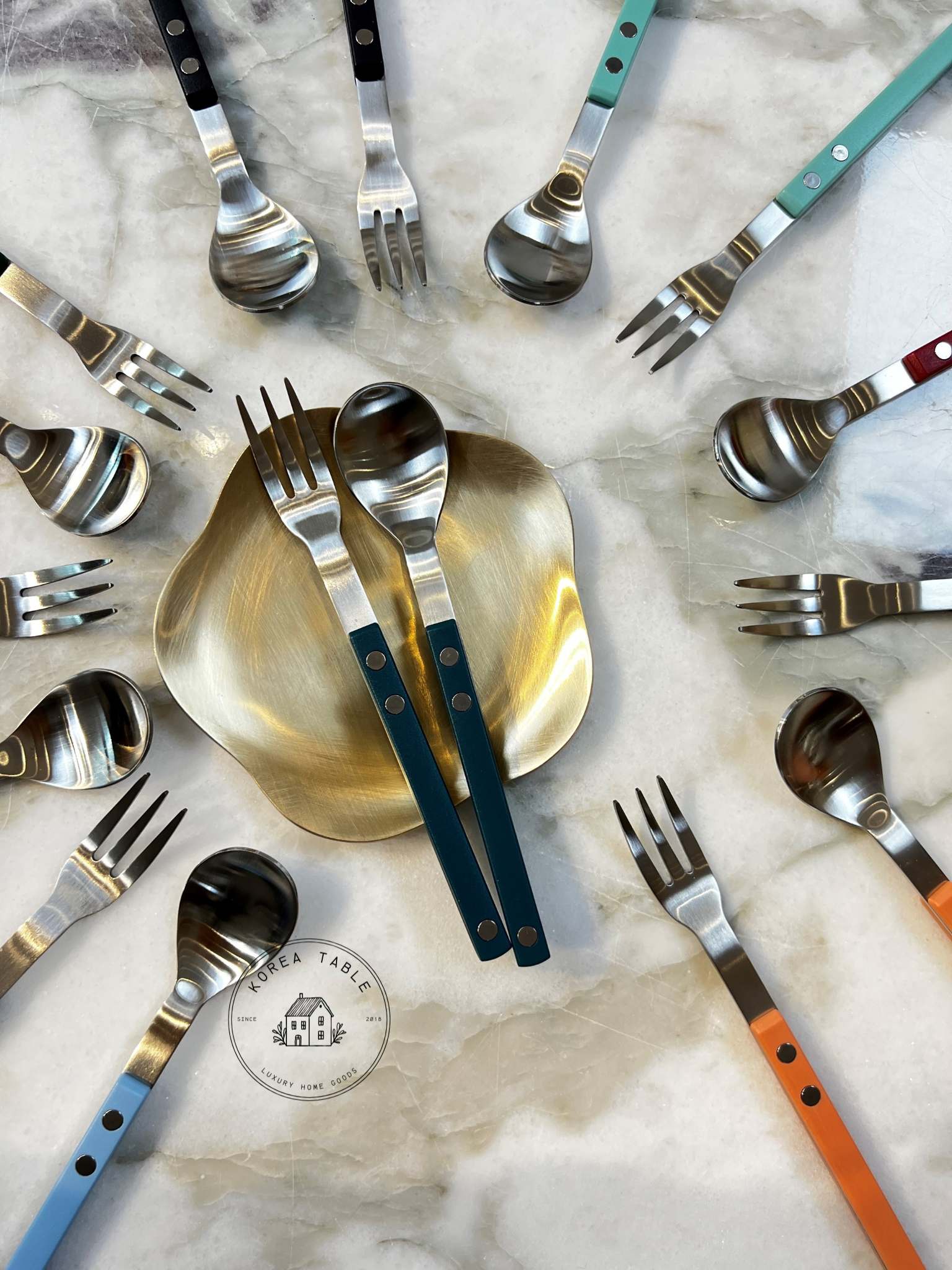 Korea Table - Vente Cuillères à soupe - [BOGEN] Fourchette à thé Sentier en satin - Cuillère à thé7