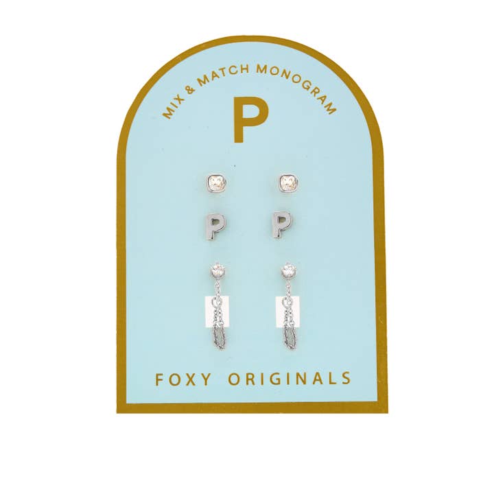 Foxy Originals - Wholesale Jewelry Set - Monogram Collection | Alphabet Mix & Match Earrings Pack18