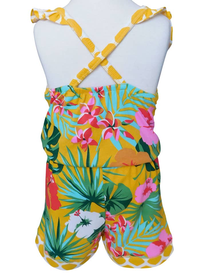 AnnLoren - Vendita all'ingrosso Tutina - Bambini - Tuta tropicale hawaiana con ibisco floreale per bambine 2/3T2