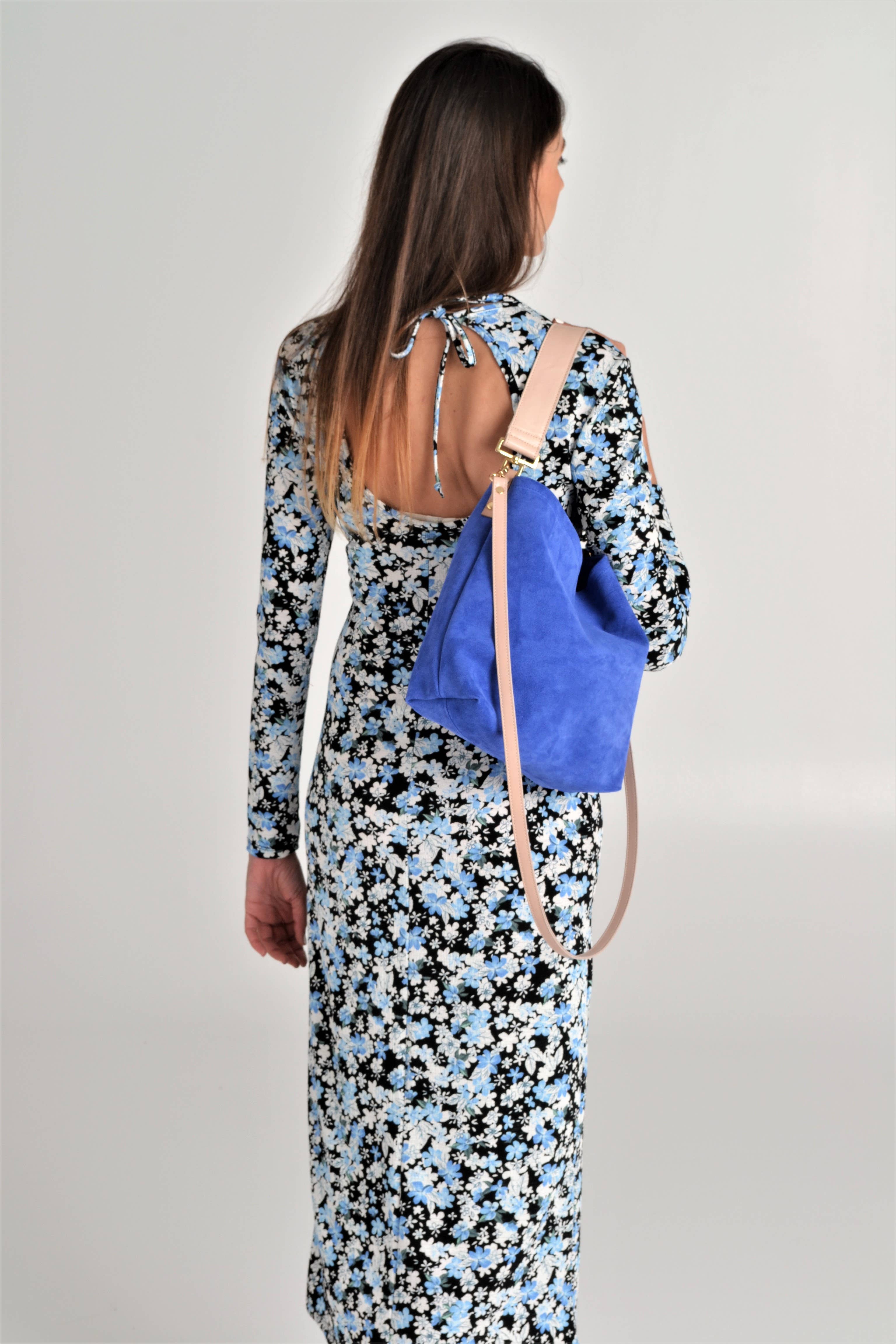 ANA KOUTSI – Engroshandel Skuldertaske – til kvinder – Dioni blød taske i blå0