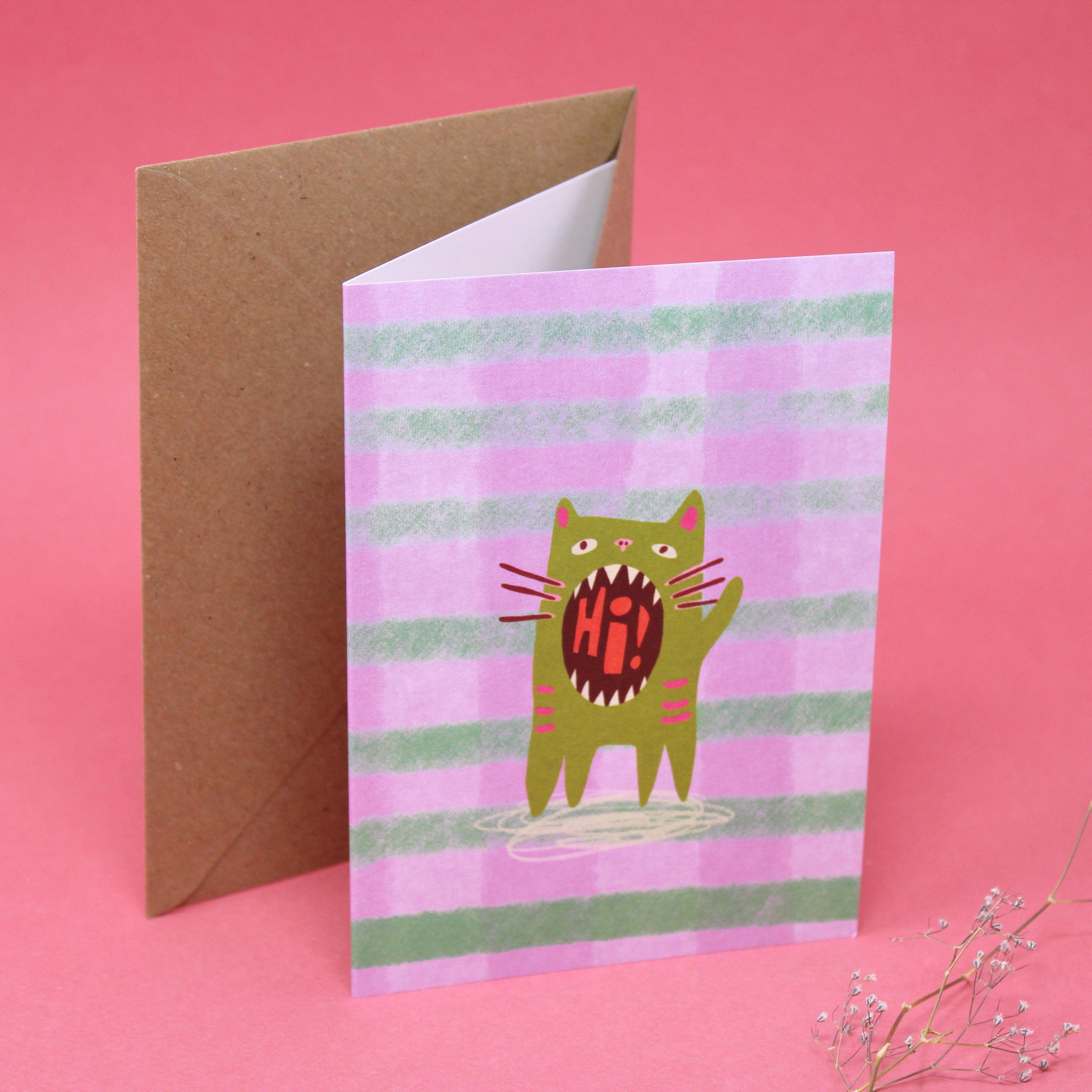 Ark Colour Design – wholesale Everyday greeting card – Hi Cat Greetings Card1