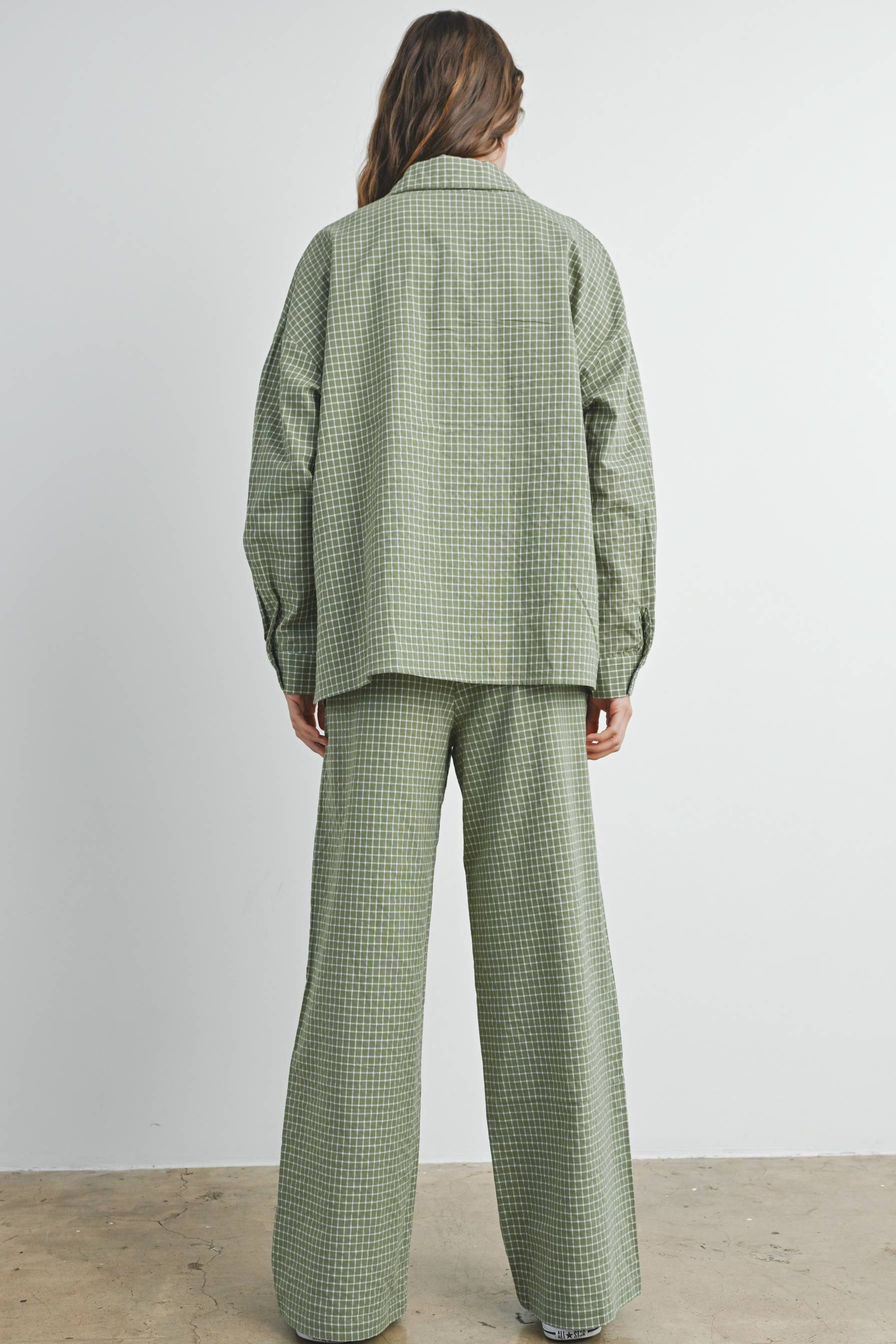 BUTTERMELON – Engroshandel Skjorte med buttondown – til kvinder – Oversized ternet skjorte - BMT74496